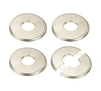 M METERXITY 4-Pack Wall Split Flange pour 1.3 Inch/32mm OD Pipe Gold Tone | ABS Escutcheon Plate Round Self-Adhesive Plumbing Cover Plates pour Water Pipe/Faucet