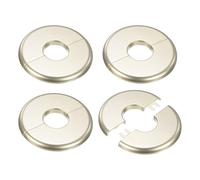 M METERXITY 4-Pack Wall Split Flange, pour 1 Inch/25mm OD Pipe ABS Escutcheon Plate Round Self-Adhesive Plumbing Cover Plates pour Water Pipe/Faucet [Gold Tone]