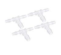 M METERXITY 4 Paquet Barbillon Tuyau Raccords - 6x10x6mm OD Tee Plastique Tuyau Connecteurs Appliquer à Eau Carburant, Transparent (T Forme 3 Voie)