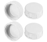 M METERXITY 4-Pièces 1-1/2 Pouce Tuyau PVC Bouchon Adapteur d'Extrémité, Filet Femelle Raccord d'Extrémité d'Eau pour Extérieur/Jardin/Arrosage, Bouchons à Dents Internes [Blanc]