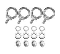 M METERXITY 4-Sets Boulons à Œil En Acier Inoxydable M6x12mm Boulon à Œil À Épaulement Pour Levage Avec Écrous À Œil À Épaulement Longueur 0.47 Pouce Pour Suspension/Fixation