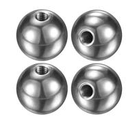M METERXITY 4Pcs Poignées Boule Femelles Filetées, M4x15mm 304 Acier Inoxydable Bouchon Boule Femelle Pour Luminaires/Machines/DIY, Couvercle Solide Rond Vis [Argent]