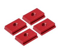 M METERXITY 4Pcs Rail En T En Aluminium 1.2Pouce M8 Rouge Glissière En T | Pour Glissière À Onglet À Rainure En T, Double Coupe & Trou De Montage Prépercé, Applicable À L'Ébénisterie/F...