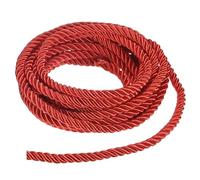 M METERXITY 5 Yards De Cordon Torsadé, 8mm/0.31 in Rouge Cordon De Soie Polyester Doux Torsadé 3 Fils Cordon Décoratif pour Sac Cadeau/DIY Décoration/Décoration Maison/Attache Rideau