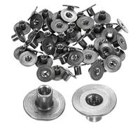 M METERXITY 50-Pack Écrous En T M4x8mm En Acier Au Carbone Zingué Base Ronde Écrous À Souder Trou parant Quincaillerie Pour Meubles Bride À Emboîter Filetage Femelle Gris