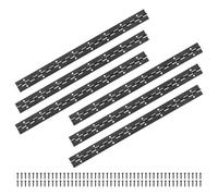 M METERXITY 6-Pack Charnières À Piano, 16 Pouces / 400mm Charnière Continue En Acier Inoxydable 304 Avec Trous Et Vis Pour Portes [1.2x 0.04"/ 30x 1mm Épaisseur Ouverture Largeur, Noir]