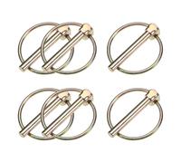 M METERXITY 6 Pcs 1/4" Goupille d'Arrêt avec Anneau, 1-21/32" Goupilles de Remorque à Goupille en Acier au Carbone pour Bateau/Camion/Tracteur/Chariot/Tondeuse à Gazon [6x42mm, Zinc Coloré]