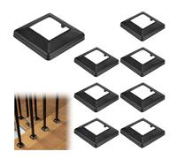 M METERXITY 8-Pack Cache-Base De Poteau, Pour 3.14"x3.14" PVC Jupe En Bois/Cloture/Escaliers/Patios/Main Courante/Enveloppe De Colonne De Porche Garniture De Poteau [Black]