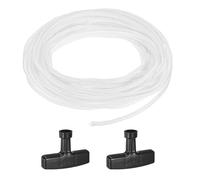 M METERXITY Corde de Démarrage de Lanceur de Recul 5mm 10m Blanc Noir | Corde de Démarrage de Traction avec Poignées, Corde de Traction en Nylon, pour Tondeuse, Corde de Démarrage de Traction