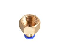 M METERXITY G1/2 Femelle Pousser verrouilleront Raccord Appliquer à 8mm Or | 1 Paquet, Droit Union Adaptateur, Pousser à Connecter Raccords, Pneumatique Système