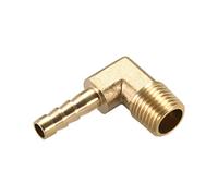 M METERXITY Laiton Tuyau Barbillon Raccords - 90 Degré Coude Laiton 6mm Barbelé Réducteur Appliquer à Eau Carburant (1/4 PT Mâle Tuyau)