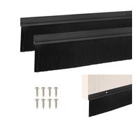 M METERXITY Lot De 2 Balais De Porte, 39" L x 4.1" L Base En Alliage D'Aluminium En Forme De H Avec Brosse En Nylon De 3.1", Adhésif Solide Étanchéité Météo [Noir]
