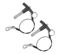 M METERXITY Lot de 2 Broches de Verrouillage à Poignée en T 5/16" 8 mm Dia. | Acier Inoxydable 304, 25/32" 20 mm Longueur, à Libération Rapide, Par Bouton-Poussoir avec Câble de Sécurité