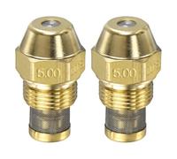 M METERXITY Lot de 2 Buse de Brûleur à Fioul 5 GPH 60° Laiton Jaune | Universel, Cône Solide B, pour Chauffage, Fournaise, Chaudière, Brûleurs Haute Pression, Remplacement