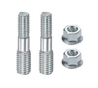 M METERXITY Lot de 2 goujons de guide et écrous de barre de tronçonneuse M8 x 1,25 à M10 x 1,5 à double extrémité avec écrous M8 en acier au manganèse pour barre de bride Echo Kit de remplacement