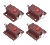M METERXITY Lot De 4 Loquets À Bouton-Poussoir Automatiques En Plastique, 1.5x1.4 Pouces/37x36mm Verrous De Porte Automatiques À Ressort Pour Armoire/Fenêtre/Tiroir Meuble De Placard [Marron]