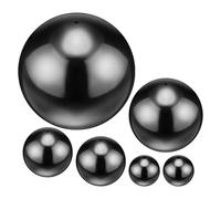 M METERXITY Pack de 6 Globe-Boule de Jardin Contemplatif 5,3,2,1 Po Acier INOX 201 Boule Creuse Miroir Réfléchissante Flottante pour Décoration Ext. Jardin/Étang/Maison/Cour [Noir Brillant]