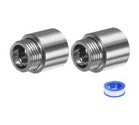 M METERXITY Prolongateur De Tête De Douche, Raccord D'Extension En Acier Mâle À Femelle G1/2 Avec Ruban D'étanchéité PTFE Pour Douche/Robinet, Raccord De Plomberie 1.39"/35mm 2-Pack