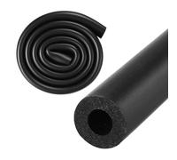 M METERXITY Tube d'Isolation en Mousse pour Tuyau, Diamètre Intérieur de 10mm 3/8" et Diamètre Extérieur de 20mm 7/9", Longueur de 1m, Tube en Mousse Souple et Flexible [Noir]