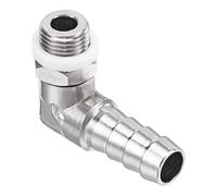 M METERXITY Tuyau Barbillon Raccords - 90 Degré Coude Nickelé 8mm Barbelé Tuyau Connecteur avec Tuyau Appliquer à Gaz (M10x1 Mâle Filetage)