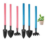 M METERXITY Two-Set Mini Outils Jardin, Râteau Jardin Miniature Acier Inoxydable, Transplantoir et Pelle pour Plantules/Bonsaï/Succulentes/Terrariums et Plantation, Mini Pelle [Bleu,Rose]