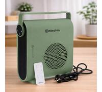 M mimotec - Chauffage soufflant céramique électrique Green Hearth 2000W, silencieux <60 dB, avec télécommande, protection contre la surchauffe, chauffage d’appoint portable pour intérieur