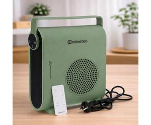 M mimotec - Chauffage soufflant céramique électrique Green Hearth 2000W, silencieux <60 dB, avec télécommande, protection contre la surchauffe, chauffage d’appoint portable pour intérieur