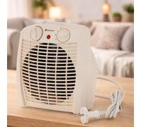 M mimotec - Chauffage soufflant électrique White Comfort 2000W Mimotec, chauffage d’appoint portable au sol, double puissance 1000/2000W, faible niveau sonore <53 dB, IP20, pour pièces jusqu’à 20 m²