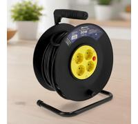 M mimotec - Enrouleur de Câble Extérieur 50 m 4 Prises 3200W 16A | Câble H05VV-F 3G1,5 mm² | Protection Enfants | Rallonge Électrique pour Jardin, Garage et Atelier