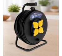 M mimotec -Enrouleur de Câble Extérieur 50 m IP44 4 Prises 3200W 16A | Câble H05RR-F 3G1,5 mm² | Protection Enfants | Idéal pour Jardin, Chantier et Atelier