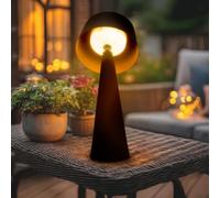 M mimotec -Lampe de Table Solaire LED House à Intensité Réglable, 3W, 150lm, Blanc Chaud 3000K, Batterie 2000mAh jusqu’à 9h, Recharge USB, IP44, 26,5cm
