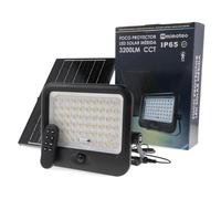 M mimotec -Projecteur LED Solaire Merida Extérieur 3200LM CCT avec Détecteur de Mouvement PIR, Télécommande, IP65 Étanche, Projecteur LED Haute Puissance pour Jardin, Garage et Terrasse