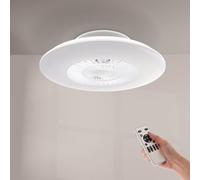 M mimotec - Ventilateur de plafond Led Withline avec lumière et télécommande, économie d'énergie, moteur AC, 3 vitesses différentes, 5 pales, avec APP, mode été-hiver, ultra-silencieux. LM8084