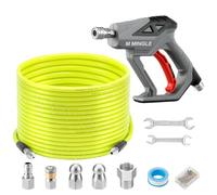 M MINGLE Kit de Jet d'Égout pour Nettoyeur Haute Pression 30M, Tuyau de Nettoyage de Canalisation avec Pistolet de Nettoyeur Haute Pression, 1/4" NPT, 3 Buses d'Égout, Orifices 4,0 et 4,5