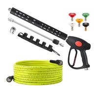 M MINGLE Kit de tuyau et pistolet de nettoyeur haute pression de 7,6 m avec 5 embouts et raccord M22-14 mm, remplacement pour Ryobi, Simpson, Craftsman