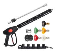 M MINGLE Pistolet Haute Pression avec Rallonge, pour Kärcher K2-K7, 280 Bar | Pistolet de Lavage Remplacement pour K2 K3 K4 K5 K6 K7, Raccord M22 14 mm, 1 Mètre, Lance d'Extension, 5 Buses