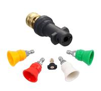 M MINGLE Protection de Buse pour Nettoyeur Haute Pression, 5 Embouts de Buse de Pulvérisation avec Adaptateur, Compatibles Karcher K2, K3, K4, K5, K6, K7, Buses à Connexion Rapide 1/4", Orifice 2,5