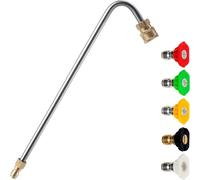 M MINGLE Rallonge Coudée pour Nettoyage de Gouttières Haute Pression 33 cm | Rallonge de Lance Angulaire, 5 Embouts de Buse de Pulvérisation, Idéal pour Zones Difficiles d'Accès, Raccord Rapide 1/4"