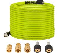 M MINGLE Tuyau Haute Pression 15m x 1/4", Raccords M22 14mm, 250 bar | Flexible pour Nettoyeur Haute Pression, Raccord Rapide 3/8", Anti-Vrille, Idéal pour Nettoyage de Voiture, Allée et Terrasse