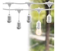 m MU 5M Guirlande Lumineuse Exterieure Blanche Pour 10 Douilles Raccordable Jusqu'à 100M/1000W LED IP54 E27 Décoratif Extérieur Patio Cour Fêtes Mariage Jardin, Guirlande Guinguette Exterieur