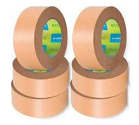 m-office Ruban Adhésif Papier Kraft, Ruban Adhésif pour Emballage de Cartons, Envois, Déménagements et Loisirs Créatifs, Ruban Papier Emballage, Scotch Brun Papier Kraft (6 unité, 50mmx50m)