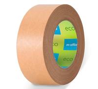 m-office Ruban Adhésif Papier Kraft, Ruban Adhésif pour Emballage de Cartons, Envois, Déménagements et Loisirs Créatifs, Ruban Papier Emballage, Scotch Brun Papier Kraft (1 unité, 50mmx80m)