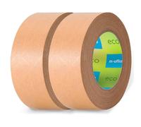 m-office Ruban Adhésif Papier Kraft, Ruban Adhésif pour Emballage de Cartons, Envois, Déménagements et Loisirs Créatifs, Ruban Papier Emballage, Scotch Brun Papier Kraft (2 unité, 50mmx50m)