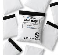 M-office Sacs Expédition Autocollants 100 pcs S (200×250+50 mm) Sacs d’expédition imperméables autocollants robustes pour vêtements, colis et boutiques en ligne - Recyclables avec fermeture sécurisée