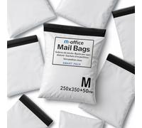 M-office Sacs Expédition Autocollants 200 pcs M (250×350+50 mm) Sacs d’expédition imperméables autocollants robustes pour vêtements, colis et boutiques en ligne - Recyclables avec fermeture sécurisée