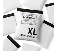 M-office Sacs Expédition Autocollants 25 pcs XL (350×450+50 mm) Sacs d’expédition imperméables autocollants robustes pour vêtements, colis et boutiques en ligne - Recyclables avec fermeture sécurisée