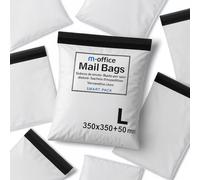 M-office Sacs Expédition Autocollants 50 pcs L (250×400+50 mm) Sacs d’expédition imperméables autocollants robustes pour vêtements, colis et boutiques en ligne - Recyclables avec fermeture sécurisée