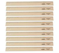 M+R Lot De 10 Règles En Bois, 400 Mm, Hêtre, Avec Insert Métallique