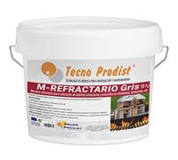 M-REFRACTARIO GRIS de Tecno Prodist - (10 kg) Mortier réfractaire spécial pour briques réfractaires et enduits dans les zones qui atteignent des températures élevées, barbecues, fours, etc.