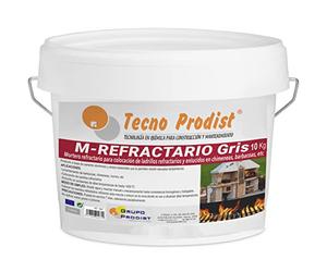 M-REFRACTARIO GRIS de Tecno Prodist - (10 kg) Mortier réfractaire spécial pour briques réfractaires et enduits dans les zones qui atteignent des températures élevées, barbecues, fours, etc.